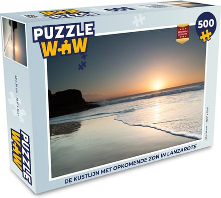 Puzzel De kustlijn met opkomende zon in Lanzarote - Legpuzzel - Puzzel 500 stukjes