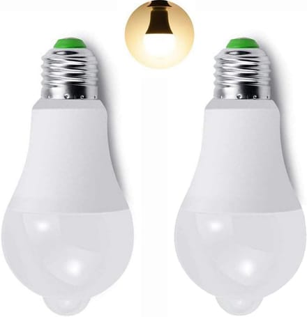 Set van 2 LED-lampen met bewegingssensor - E27 - Warm Wit - Ideaal voor Binnen en Buiten