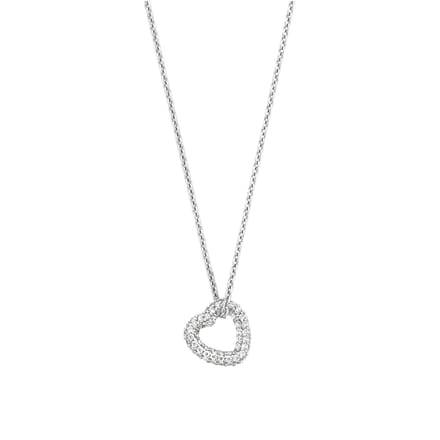 TI SENTO Dames Ketting - 925 zilver - Zirconia wit - Maat 42 - 34022ZI