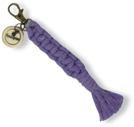 Macramé Sleutelhanger - Square Knots - Lila - Katoenkoord - Prijs per Stuk - Inclusief Verzendkosten