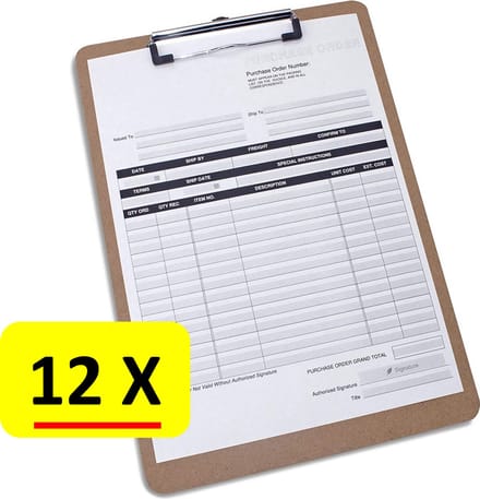 12 x Klembord Office Basics - Hardboard - MDF hout - A4 - 23 x 31cm
