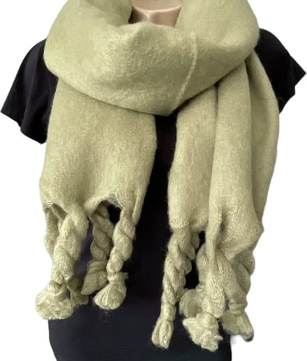 Warme Dames Sjaal - Dikke Kwaliteit - Groen - 190 x 45 cm (01312#)