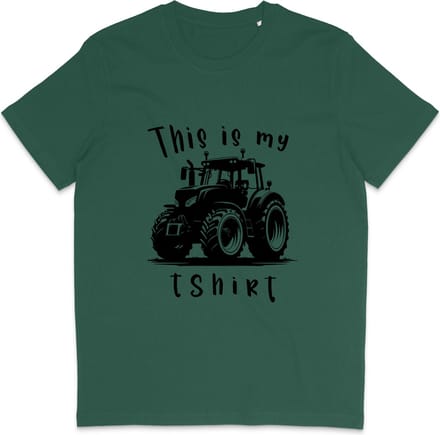 Grappig T Shirt Heren en Dames - This Is My Tractor T Shirt - Groen - M