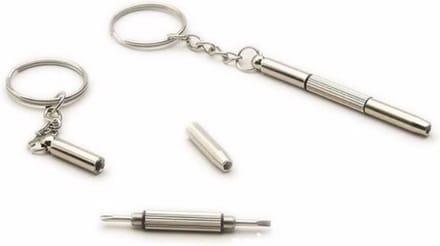 New Age Devi - "3-in-1 Bril Schroevendraaier Sleutelhanger - Schroeven - Zilverkleurig"