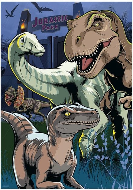 Dinosaurussen neon puzzel 100 xl stukjes