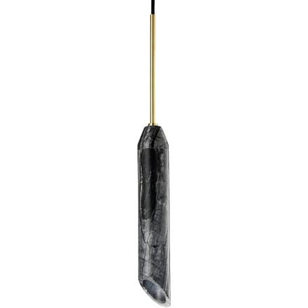 DESIGN BY US Hanglamp Marble Art, grijs, marmer, hoogte 30 cm, Ø 5 cm