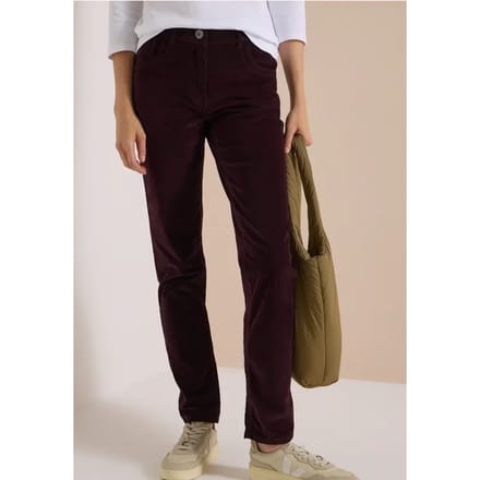 Mid Waist Broek met middelhoge taille en smalle pijpen in Slim Fit