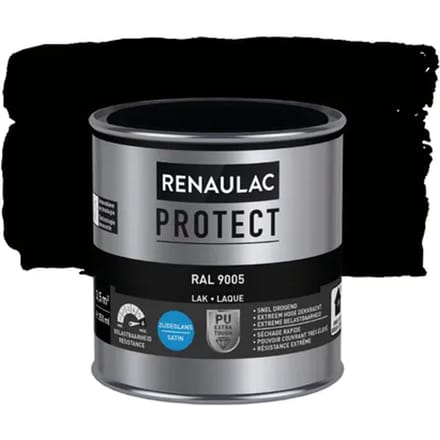 Renaulac Houtlak Protect - Zijdeglans - Gitzwart Ral 9005 - 250ml