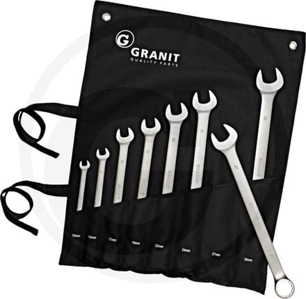 GRANIT BLACK EDITION Ringsteeksleutelset XL, 10 - 30 mm, 8-delig