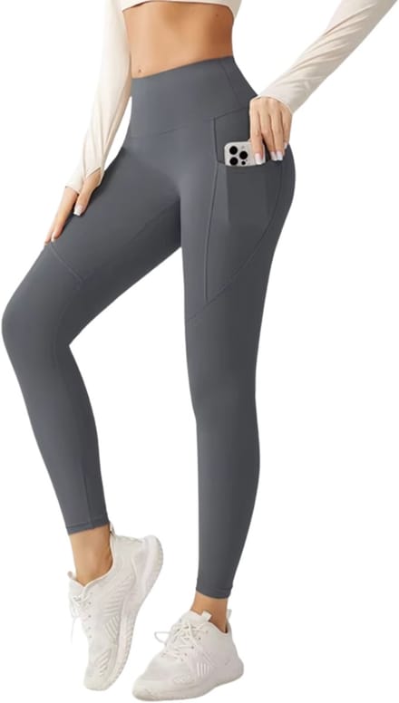 RAMBUX® Sportlegging Dames - Antraciet - Maat L - High Waist - Shape Legging