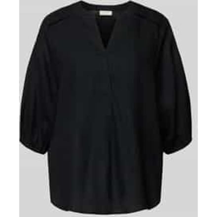 Blouse van linnenmix met verlengde rug model 'Lava'