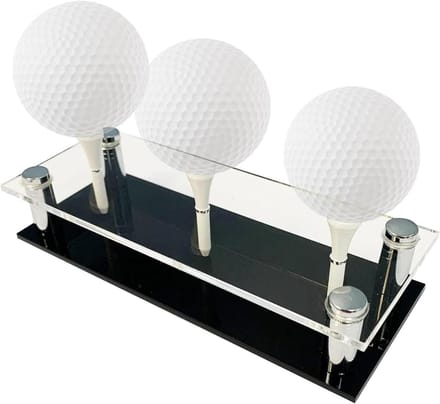 Golfbal Stand Display - Golfbalhouder Showcase - Golfballen Presenteren - Acryl Metaal Constructie - 15x6x4cm - Zwart
