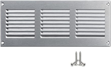 Ronde RVS Ventilatie Rooster 300x100mm met Insectenhor