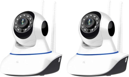Set van 2 Draadloze HD WiFi Beveiligingscamera's Binnen met Nachtzicht en Bewegingssensor