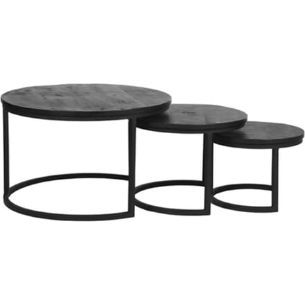 LABEL51 - Salontafel Set Triplet - Zwart - 70x70x44cm
