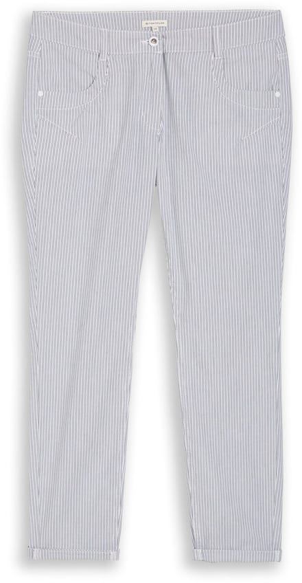 Tom Tailor - Tapered relaxed broek met streepmotief - Maat 40/28 - white navy irregular stripe