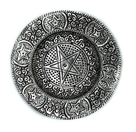 Polished Aluminium Pentagon Incense Holder 11.5cm