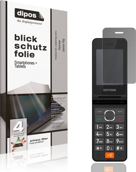 dipos – Matte Privacy Screenprotector geschikt voor Konrow Senior Flip | Anti-Spy Beschermfolie