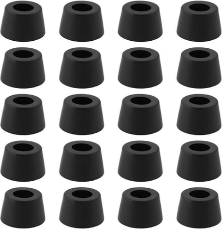 BRENZOOS - Set van 20 Ronde Rubber Voeten Bumpers, Zwart