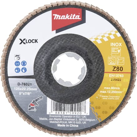 Makita D-76021 Lamellenschuurschijf Diameter 125 mm Korrelgrootte (num): 80 1 stuk(s)