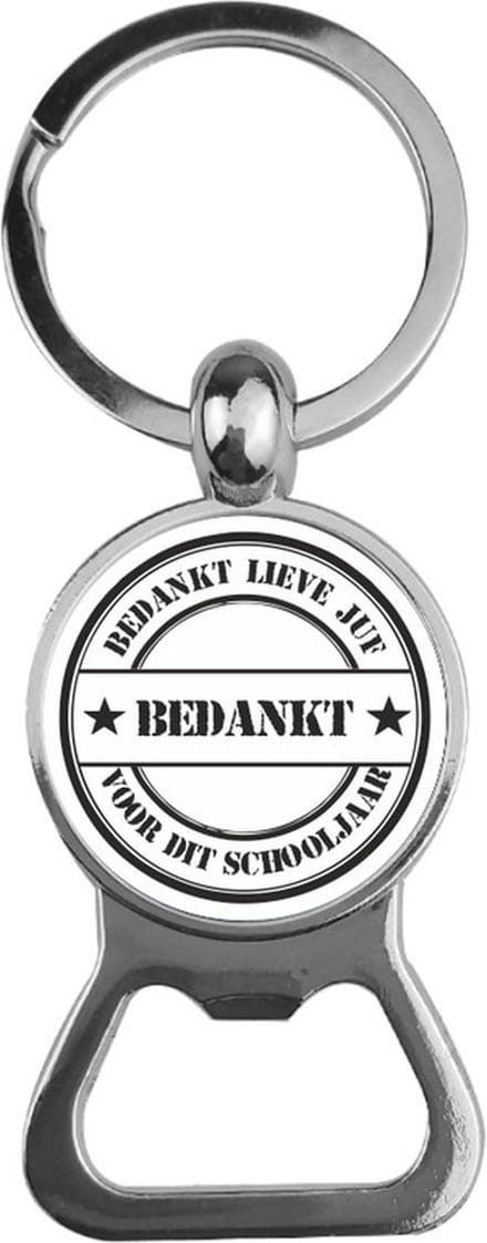 Bieropener Glas -  Bedankt Lieve Juf