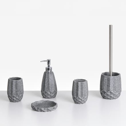 SAMIRIA - Badkameraccessoireset - Grijs - Polyresin