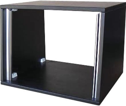 MUSIC STORE Studiorack 4HE berk MP bouwpakket, zwartlack, recht - Studio racks