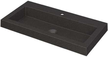 INK Dock Wastafel Quartz met 1 Kraangat - 800x400x60 mm - Quartz Zwart
