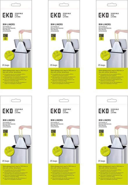 EKO - Afvalzakken 7-10 ltr (B), EKO (6x25 stuks) - - wit - Afvalzak