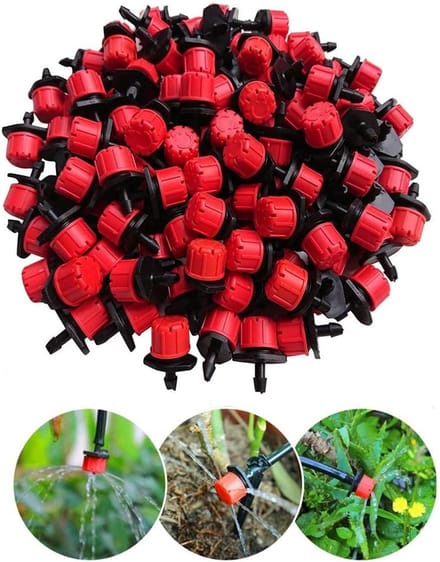 Druppelslang 16 mm Zwart 100 Meter met 100 Verstelbare Druppelaars 0-70 l/u