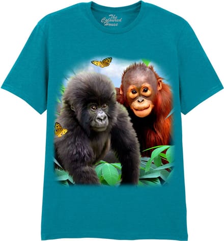 Gorilla Orangutan Jungle Buddies The Coloured House T-shirt M