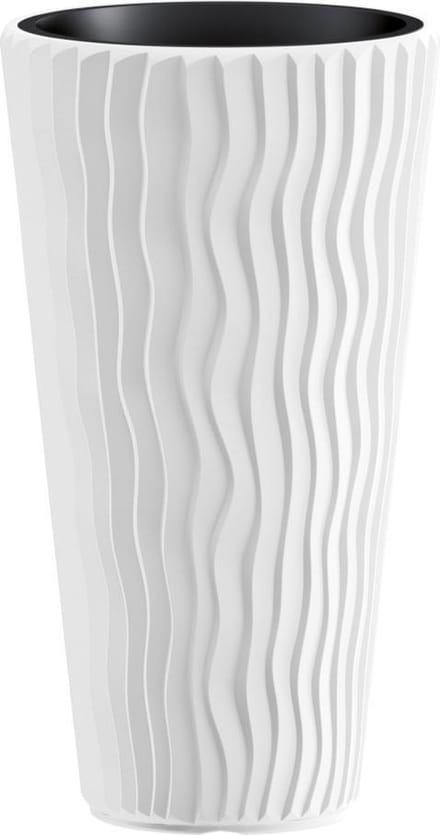 Bloempot Buiten Hoog Rond Sandy Slim 30cm WIT Prosperplast