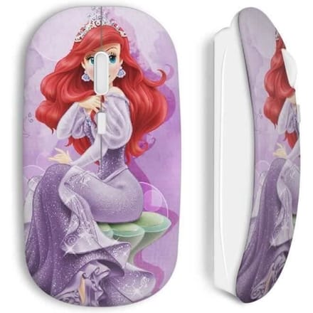 Souris Sans Fil - Disney - Ariel - Violet - USB - Compatible Mac et PC