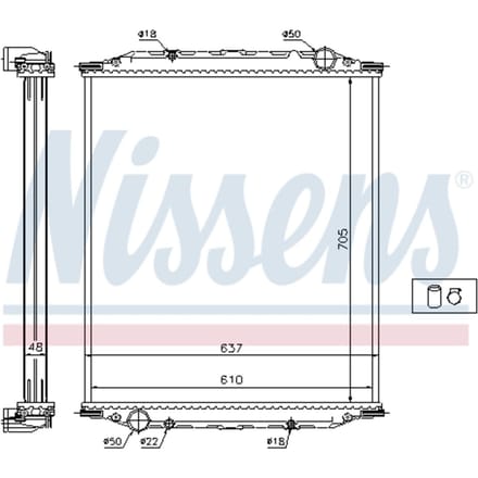 Radiator, motorkoeling NISSENS 628790