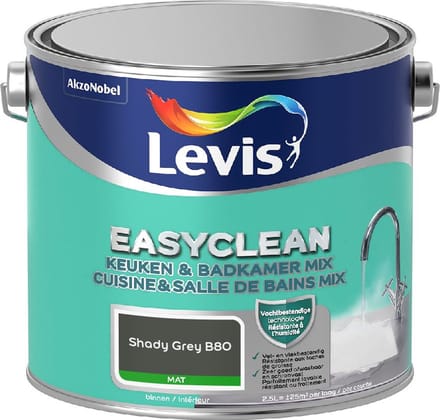 Levis - Easyclean Keuken & Badkamer Mix - Shady Grey B80 - Mengverf - 2,5 L