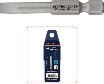 Rotec PRO Schroefbit SL 1,6x8,0, L=50, E6.3, BASIC (vpe 2)