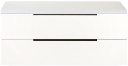 Seville Badmeubelset 120 cm - 2 Laden Dsu - Wastafelblad Wit Hoogglans Edge Greep