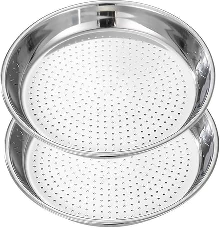 2x RVS Stoomrek Rond 27,5 cm | Stoommatten voor Stomen van Groenten en Vis