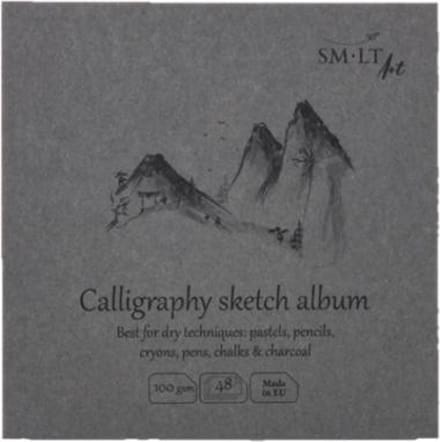 SMLT schetsboek kalligrafie vierkant 14 cm 100gr 48 vel papier FSC.
