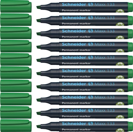 Schneider permanent marker - Maxx 133 - beitelpunt - groen - 10 stuks - S-113304-10