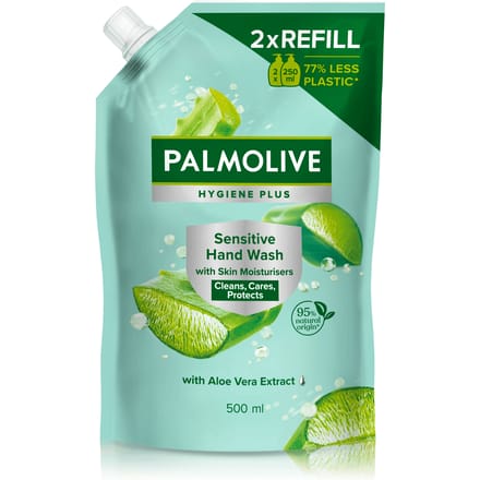 Palmolive Handzeep Navulling Doypack Hygiene Plus Sensitive Antibacteriële - 500 ml