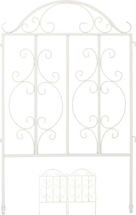 tuinhek - set van 3 - elk 98 x 63,5 cm - metaal - wit