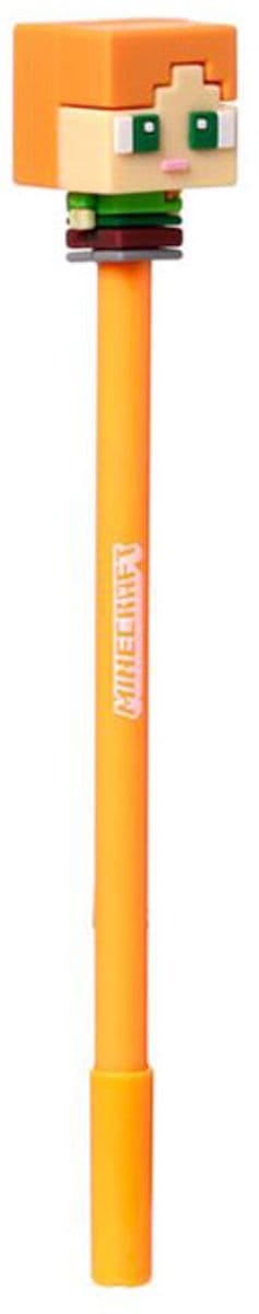 Pen Blauw - Minecraft Alex Oranje Chibi-Top - Uitwisbaar Inkredible - 17.5cm