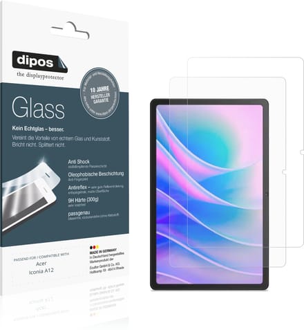 dipos – 2x Matte Pantserfolie geschikt voor Acer Iconia A12 | 9H Screenprotector