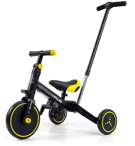 Milly Mally Optimus Plus 4in1 driewieler zwart - Kinderdriewieler
