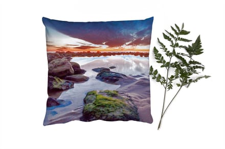 Sierkussens - Kussentjes Woonkamer - 45x45 cm - Rotsen - Water - Natuur