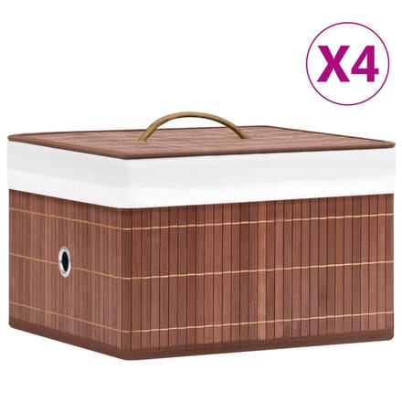 vidaXL - Opbergboxen - 4 - st - bamboe - bruin
