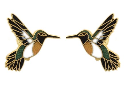 Behave - Oorbellen dames - Kolibrie stekers - Groen accent - Natuurstijl