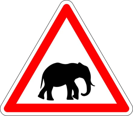 Pas op olifant sticker 100 mm