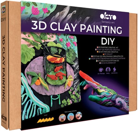 OKTO Sensory Art 3D - Goudvis - Luchtdrogende Klei - 30X40Cm - 14 Jaar